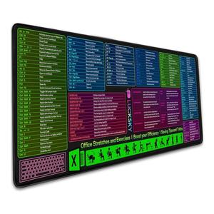 Non-Slip Office Desk Mat - Excel Efficiency Shortcuts Guide, Featuring Multiple Common Skills in Excel and Word, Mouse Pad and Keyboard Pad, Size 30.7inch x 11.8 inch