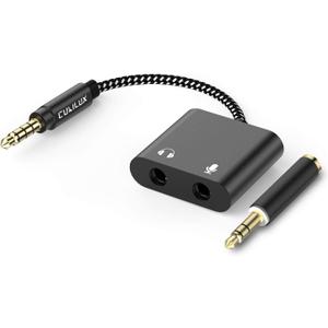 Cubilux 3.5mm Headphone Microphone Combiner, 3.5mm TRRS Male to TRS Female AUX MIC Splitter Compatible with Xbox One/360 PS4 PS5 MacBook Laptop PC Phone Computer Rode VideoMicro (Black)