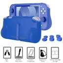 Orzly Switch Lite Accessories Bundle - Case & Screen Protector for Nintendo Switch Lite Console, USB Cable, Games Holder, Comfort Grip Case, Headphones, Thumb-Grip Pack & More (New Blue)