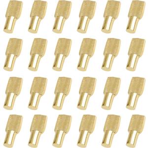 80Pcs Shelf Pins 5mm, Cabinet Pegs Shelf Support, Spoon Shape Metal Shelf Holders Pegs for Cabinets, Bookshelf Pegs for Shelves (Gold)