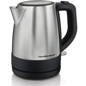 Hamilton Beach Electric Tea Kettle, Water Boiler & Heater, 1 L, Cordless, Auto-Shutoff & Boil-Dry Protection, Stainless Steel (40998)