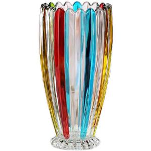 Large Colorful Glass Vase 10.6 in Tall Vase
