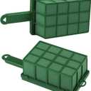 2 Pieces Floral Foam Cage with Floral Foam Flower Arrangement Foam Cage with Handle Rectangle Flower Foam Cage Holder for Fresh Flowers, Home Party Decoration, 11.8 x 4.9 x 3.1 Inches