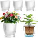 T4U( 2p 6In 2 p4in)Self Watering Plant Pot, 4 Pack Self Watering Pots, Self Watering Planter with Reservoir, Clear Self Watering Pots for Indoor Plants, African Violets, Flowers (4 Pack, 4", Clear)
Amazon's Choice