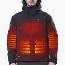 DEWBU Heated Jacket for Men with 12V Battery Pack Winter Outdoor Soft Shell Electric Heating Coat, Size S