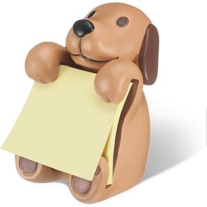 Chunful 3pcs Pop-up Note Dispenser Set Include Resign Brown Dog Note Dispenser, 2 Pcs 3" x 3" Sticky for Office Desk Accessories