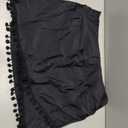 GRAPENT Women's High Waisted Bikini Bottoms Ruched Swimsuit Tulip Hem Swim Skirt (Black, Large)