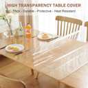 LovePads Clear Table Cover Protector, 24 x 78 Inch 2mm Thick Plastic Table Cover, Table Protector for Dining Room Table, Waterproof Dresser Cover Top for Kitchen, Coffee, Writing Desk