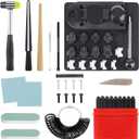 SHANGNIULU Ring Bender Ring Bending Tool for Spoon Rings Jewelry Making Kit with Metal Alphabet A-Z Stamps Ring Sizer and Mandrel Jewelry Polishing Cloth Stick and Agate Jewelry Hammer