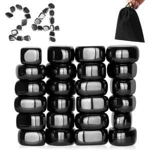 24Pcs Black Fridge Hematite Magnetic Stones Kit, DIY Irregular Polished Refrigerator Magnets for Home Office Kitchen, Educational Science Kit for Wall Stickers, Building Gadgets for Gift