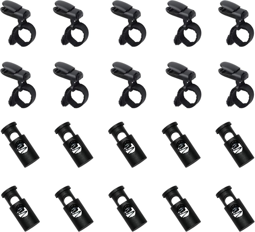 HOOSUN 20 Pack Garden Flag Clips And Stoppers,Tiger Clips Spring Stoppers for Garden Flags Holder,Yard Flag Holder Clip for Small Flags