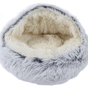 Round Cat Bed Soft Comfortable Plush Safe Warming Round Cat Dog Cushion Bed for Small Pets Gentleman (Gray,20in)