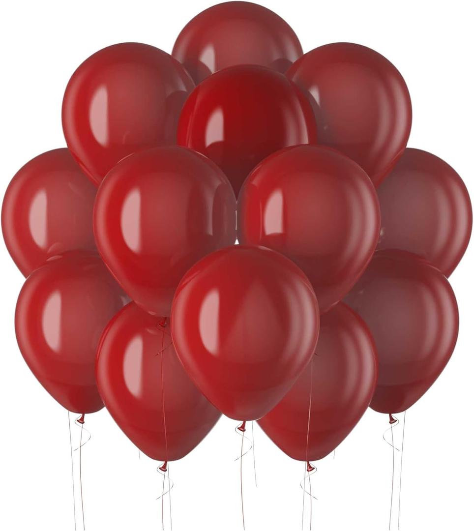 2 x Burgundy Latex Balloons Kit - 110PCS Party Balloons, 12'' Helium Balloon Set with Ribbon, Perfect for DIY, Birthday, Baby Shower, Wedding, Anniversary & Holiday Decoration