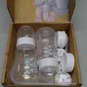 Hands-Free Baby Bottle - Anti-Colic Nursing System 4 oz Baby Bottle with Fast Flow Nipple/Teat 3m+ with Tube Straw Feeding System for Toddler (2 Bottles - Elephant)