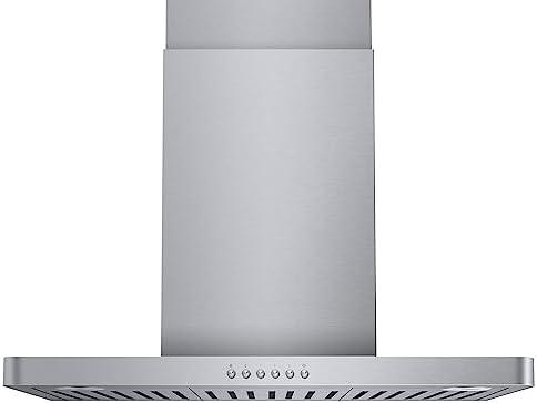 ONEEON 30" Range Hood - 900 CFM Stainless Steel Wall Mount Kitchen Exhaust with 4 Speed Fan, LED Lights, Push Button, Ultra-thin Body, Chimney Style Stove Vent Hood & Ducted Exhaust Vent