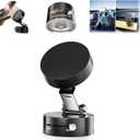 Oudvaker Foldable Magnetic Vacuum Phone Holder, 360° Electric Suction Car Mount, Double-Sided Swivel Stand for Car, Mirror, Gym, Kitchen, Hands-Free Portable Phone Holder (Black)