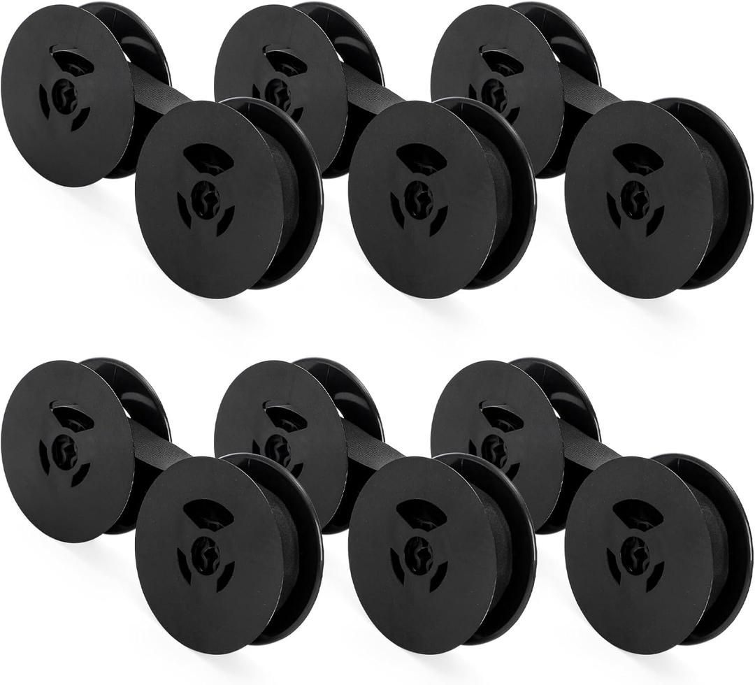 Yarlung 6 Pairs Universal Typewriter Ribbon, 1/2 Inch Cloth Dual Shaft Ink Ribbon, Twin Spool Replacement for Most Typewriters