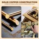 Solid Copper Dusk to Dawn Outdoor Wall Lantern, 20" Large Entry Satin Brass Porch Light with Clear Beveled Glass, Exterior Wall Sconce for Garage, Front Door & Patio, E26 Base