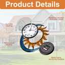 shumi Sun and Moon Outdoor Clock, Decorative Wall Clock for Patio Living Room,Silent Non-Ticking Outdoor Clock Thermometer Combo