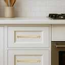 khtumeware 10-Pack Champagne Bronze Heavy-Duty Solid Cabinet Pulls, 3 Inch (76mm) Hole Center, Satin Brass Drawer Pulls, Cabinet Hardware, Suitable for Kitchen Cabinets, Bathrooms and Dressers