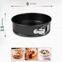 RFAQK Non-Stick 6 Inch Cake Pan with Removable Bottom - Leakproof Springform Pan with 50Pcs Parchment Papers - Perfect for Cakes, Cheesecakes, and Compatible with 3 Qt Instant Pot - Bonus E-Book