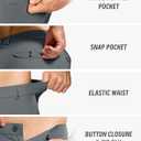 Men's Golf Dress Pants 30" Inseam Stretch Skinny Tapered Lightweight Breathable Chino Trousers with Pockets (Gray, M)