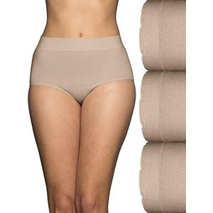Vanity Fair womens Seamless Underwear, Light Smoothing, No Pinch No Show Large , 3 Packs , Count 9