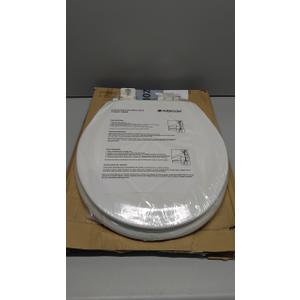 Premium Round Toilet Seat with Slow-Close Design & Adjustable Hinges - Molded Wood Toilet Seat - Fits Standard Round Toilets - Round Seat in White