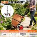 Garden Plant Dolly Cart with Wheels, Heavy Duty Plant Caddy with Adjustable Grabbing Arm, Potted Plant Mover with Suction Cups & Secure Strap, Indoor and Outdoor Gardening Cart Plant Pot Lifter
