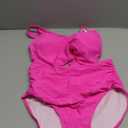 Eomenie Two Piece Tankini Swimsuits for Women Tummy Control Bathing Suits Cutout Back Swim Tank Top with High Waisted Bottom (Small, Hot Pink)