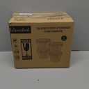 8 PCS Glass Meal Prep Containers with Lids, Airtight 3 Cup Glass Storage Containers Set, Round Deep Soup Containers with Lids for Leftover, Microwave, Dishwasher, and Freezer Safe(4 Sets) (Blue)