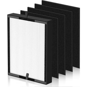 45i Replacement Filter Compatible with Alen BreatheSmart Flex and 45i Pure Air Purifier, 3-in-1 HEPA Filter with Activated Carbon Pre-Filter, B4-Pure, 1 Hepa Filter + 4 Carbon Filters