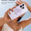 2 x typecase Folding Phone Stand: Foldable Smartphone Holder for Desk - Ultra Thin Adjustable Kickstand - Magnetic Phone Grip Home Desk Accessories Compatible with Phone Tablets (Purple Glitter)