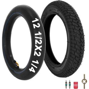 12.5x2.25 12-1/2x2 1/4 Tire and Inner Tube Set for Scooter Electric bike, 57-203 Tire Compatible with Jetson E-Bike Pocket Mod Currie eZip Schwinn
