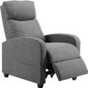 Sweetcrispy Recliner Chair Fabric Recliner Sofa No Massage, Home Theater Seating with Lumbar Support, Adjustable Push Back Overstuffed High-Density Sponge Reclining for Living Room, Slate Gray (27.2"D x 34.3"W x 38.6"H, Grey)