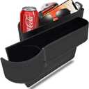 BAILISI Car seat gap filler organizer,multifunctional car seat organizer,Adjustable Cup Holder car console side storage box Holders phone, sunglasses,car accessories (Black style 3)