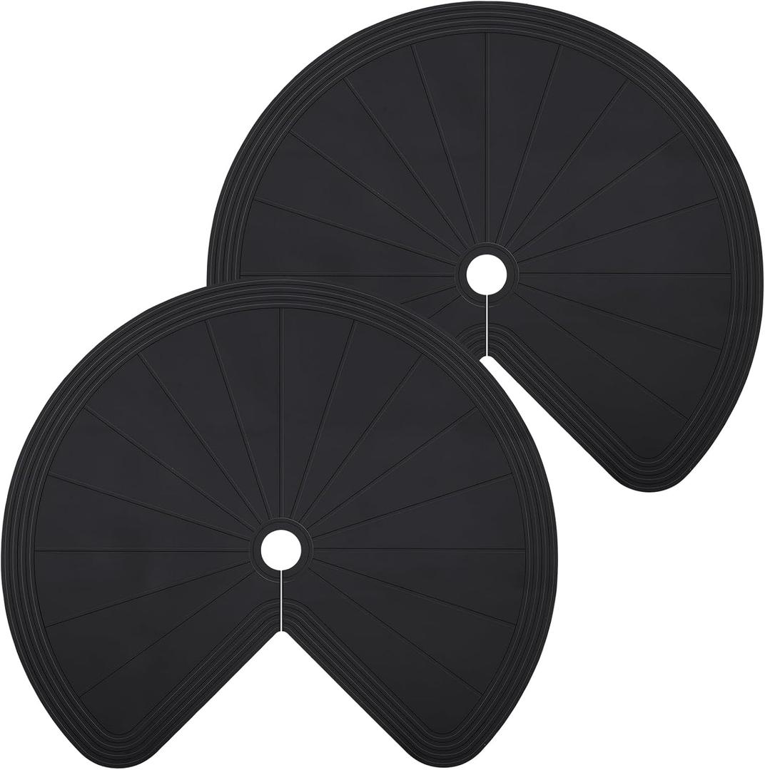 DoubleFill 2 Pack 26 Inch Lazy Susan Shelf Liner Silicone Shelf Liner Non Adhesive Circle Kitchen Liners Non Slip Cabinet Liners for Drawer Refrigerator Cupboard Cabinet Organizers (Black)