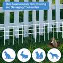 32x10-inch No Dig Animal Barrier Fence, 10 Pack White Dig Protective Fence with 1.5 inch Spike spacing, Dog/Rabbit/Groundhog Underground Defence, for Outdoor Garden Patio