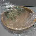 Round Wooden Tray - 12" Decorative Wood Serving Tray - Perfect for Breakfast, Lunch, Dinner, Appetizers, Patio, Ottoman, Coffee Table - Durable Living Room Couch Tray (Natural) - ALPHA Living HOME
