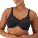 Bali Women's Lilyette Minimizer Underwire Bra with Lace Trim, Microfiber Full Coverage Bra 34DD