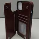 ONETOP for iPhone 11 Wallet Case with Card Holder, 360 Rotation Ring Kickstand RFID Blocking PU Leather Double Magnetic Clasp Shockproof Cover for Women and Girls 6.1 Inch (Brown)