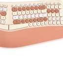 Wireless Ergonomic Keyboard and Mouse Combo with PU Wrist Rest, Carpal Tunnel Keyboard, 2.4G Colorful Split Ergo Keyboard, Comfortable Natural Typing, Compatible with PC/Laptop (Milk Tea)