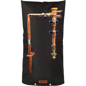Backflow Preventer Insulation Cover, Pipe Insulation Covers Winter Freeze Protection,Irrigation Sprinkler Valve / Water Well Pump Insulated Pouch for Outside (Black, 14" W x 26" H)
