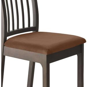 Velvet Dining Chair Seat Covers Set of 2 Stretch Seat Covers for Dining Room Chairs with Elastic Bottom Dark Brown Dining Chair Seat Cover Pack
