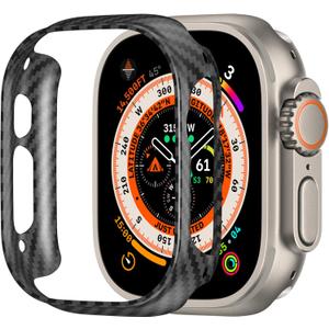 iteeology Compatible with Apple Watch Ultra 3 Case 49mm, Genuine Slim Aramid Carbon Fiber Case for iWatch Ultra 2 Ultra Matte Black