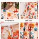 RONGTAI Girls Dress Back to School 3D Cartoon Print Round Neck Lightweight Casual 3/4 Flutter Sleeve Party Dresses Size 6-12 (10-11 Years, Animal)