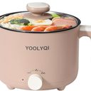 YOOLYQI - Electric Hot Cooker: 1.5 Litre Portable Sloth Pan, Dual Power Control, Suitable for Windows, Soup, Pasta, Oatmeal, Non-Stick Pan, Bedroom, Office