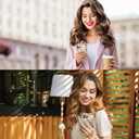 ICEDIO for iPhone 16 Pro Max Case with Screen Protector-Clear with Fashionable Trendy Patterns-Designed for Girls and Women-Slim Fit Cover-Protective Phone Case 6.9" Small Pink Flowers