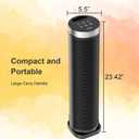 Space Heater for Indoor Use with Remote - 70 Oscillating Tower Electric Heater, 24 Inchs, 12H Timer, 1500W Quiet PTC Ceramic Heating with Thermostat, Fast Safety Heat for Office, Home, Bedroom
