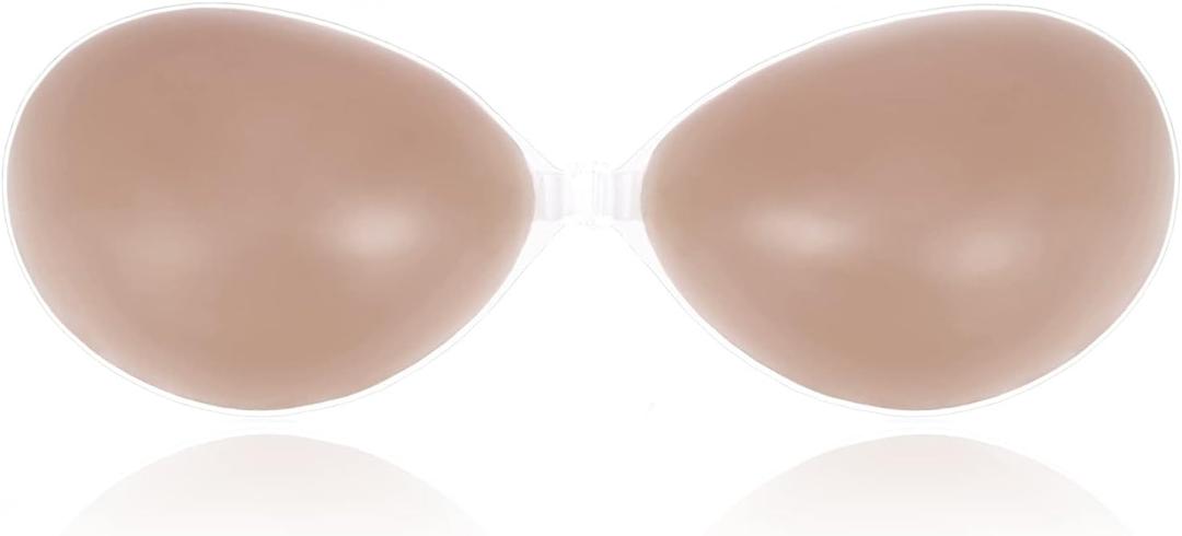 Wingslove Sticky Adhesive Bra Strapless Push up Invisible Reusable Self Silicone Bras for Backless Dress (Coco)